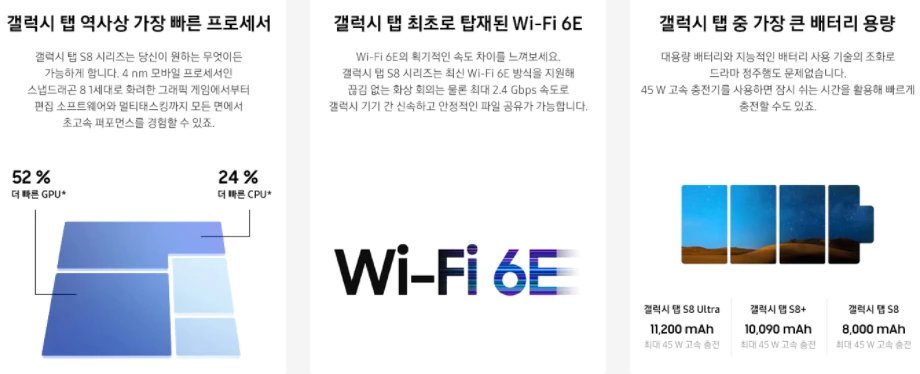 갤럭시탭S8플러스 스펙