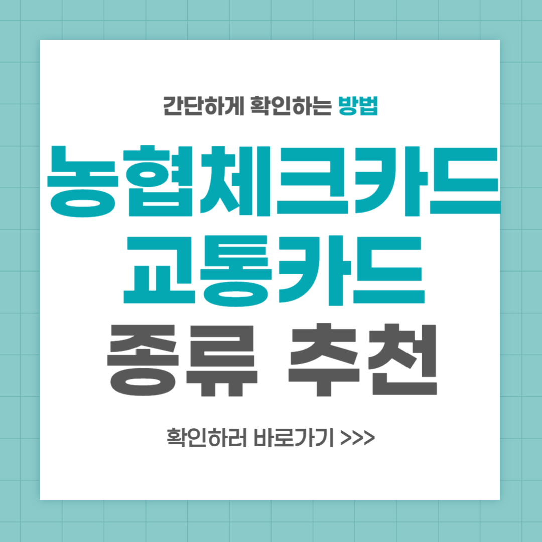 농협체크카드 교통카드