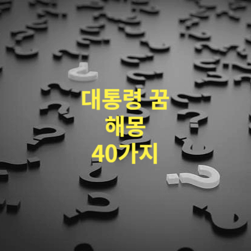 대통령 꿈 해몽 40가지