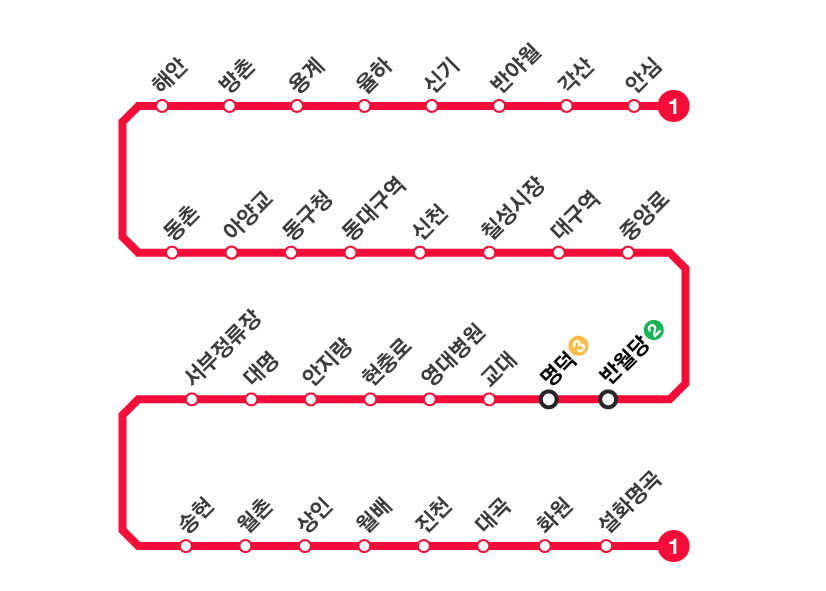 대구 지하철 노선도
