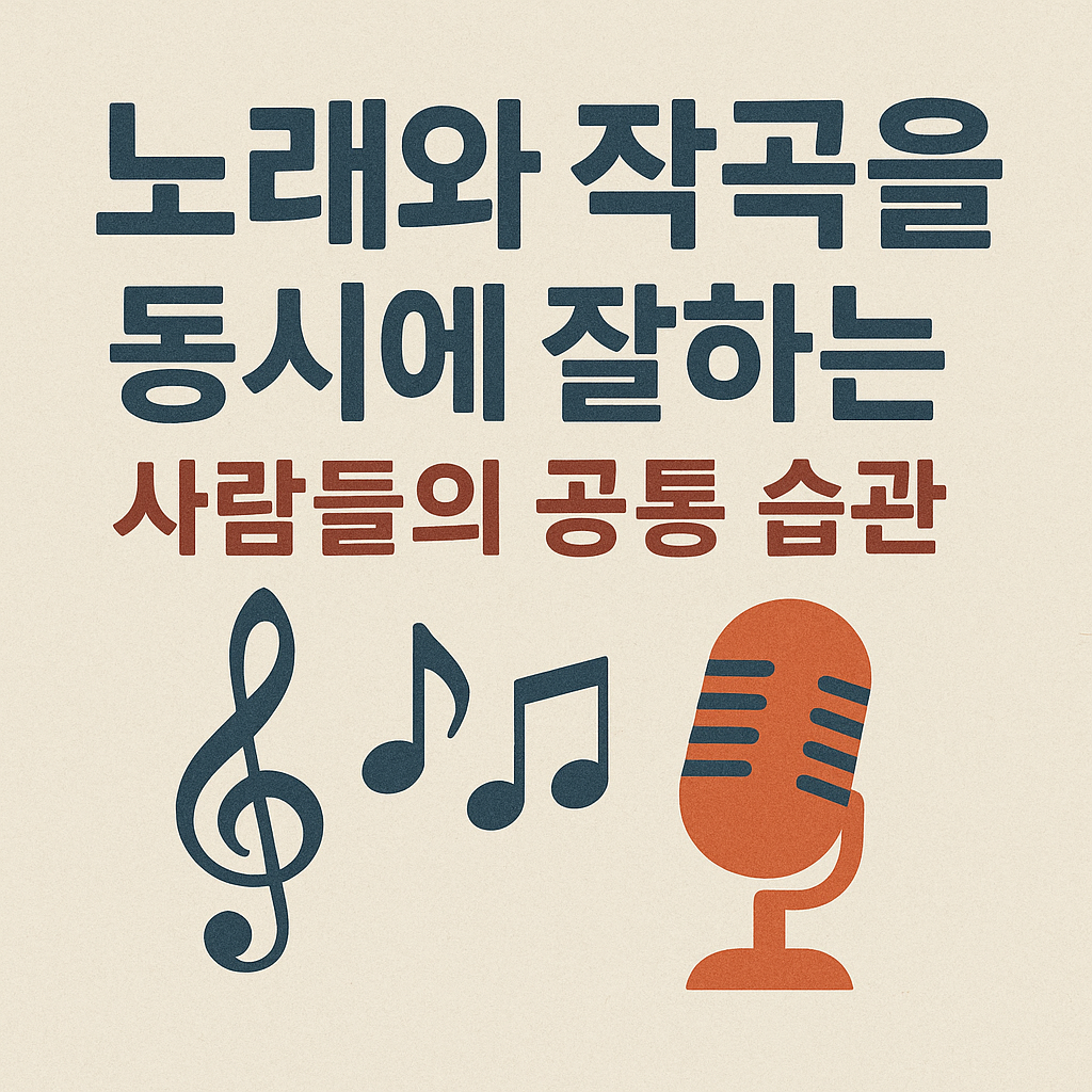노래와 작곡을 동시에 잘하는 사람들의 공통 습관 사진
