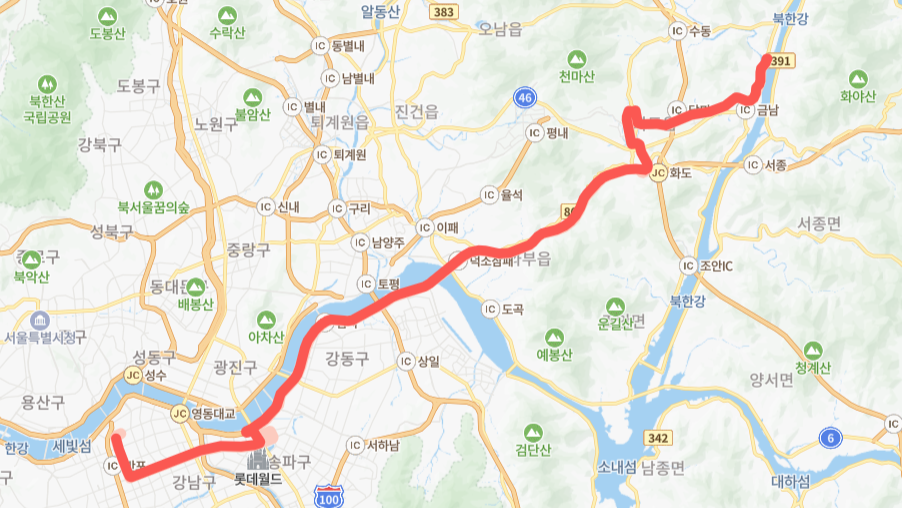 가평-남양주-서울-8001번-버스-노선-지도