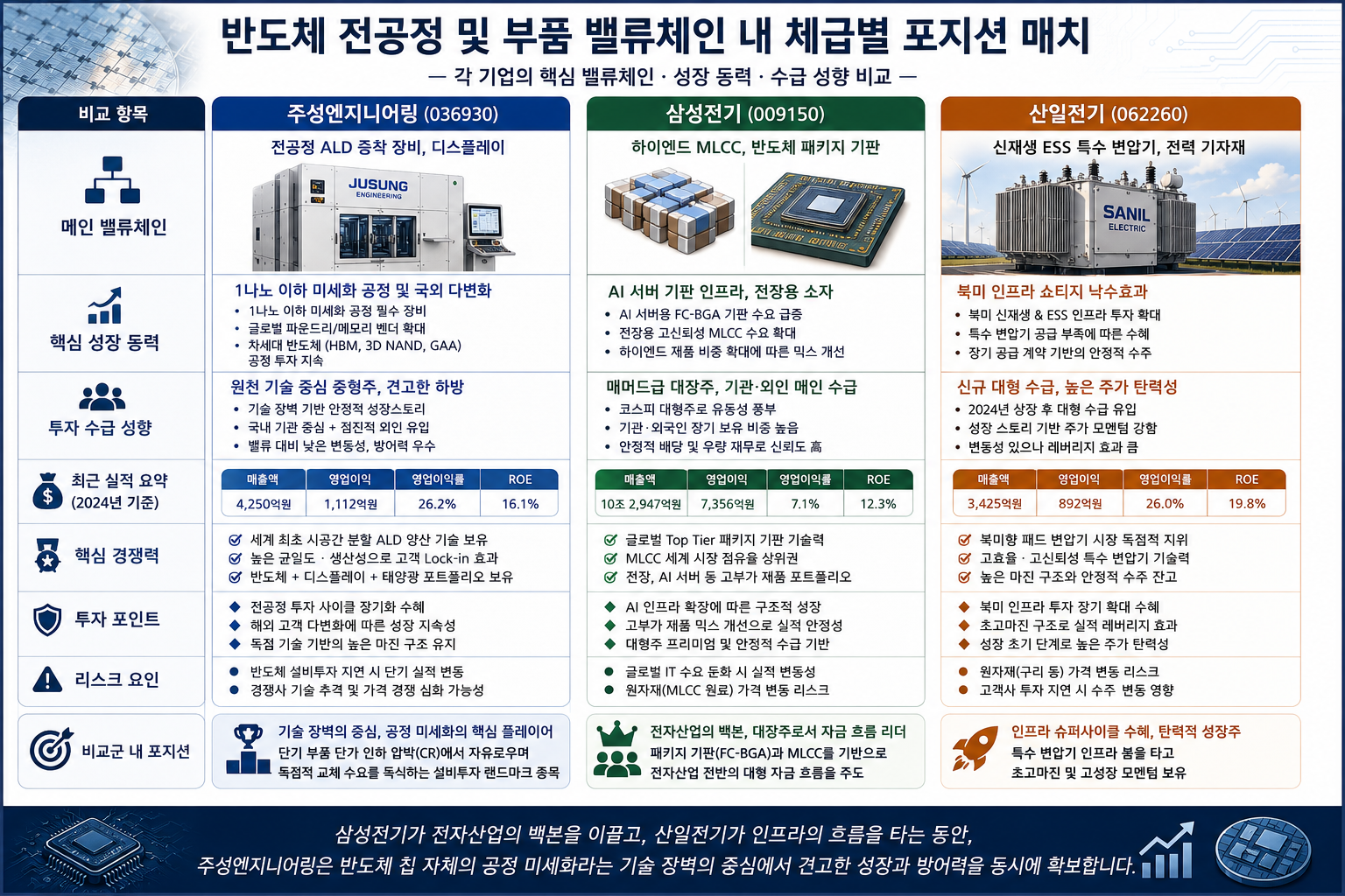 반도체 산업 기업 비교 인포그래픽