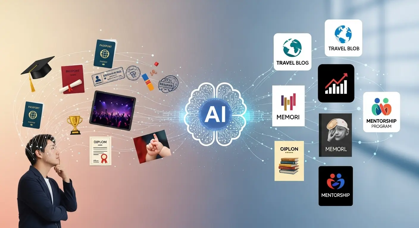 <img src="personal_branding_identity_ai.webp" alt="개인의 경험과 지식이 AI를 통해 브랜드로 시각화되는 과정을 표현한 이미지입니다">