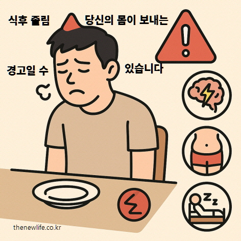 식후 졸림이 반복될 경우 나타날 수 있는 경고 신호 – 피로, 집중력 저하, 복부비만, 대사 문제 등