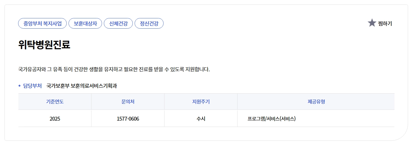 위탁병원진료 혜택받기 진료비100%지원