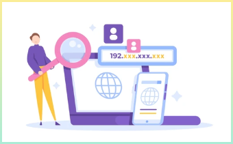 Web상의 주소를 비유적으로 표현한 IP 주소의 이미지 표현