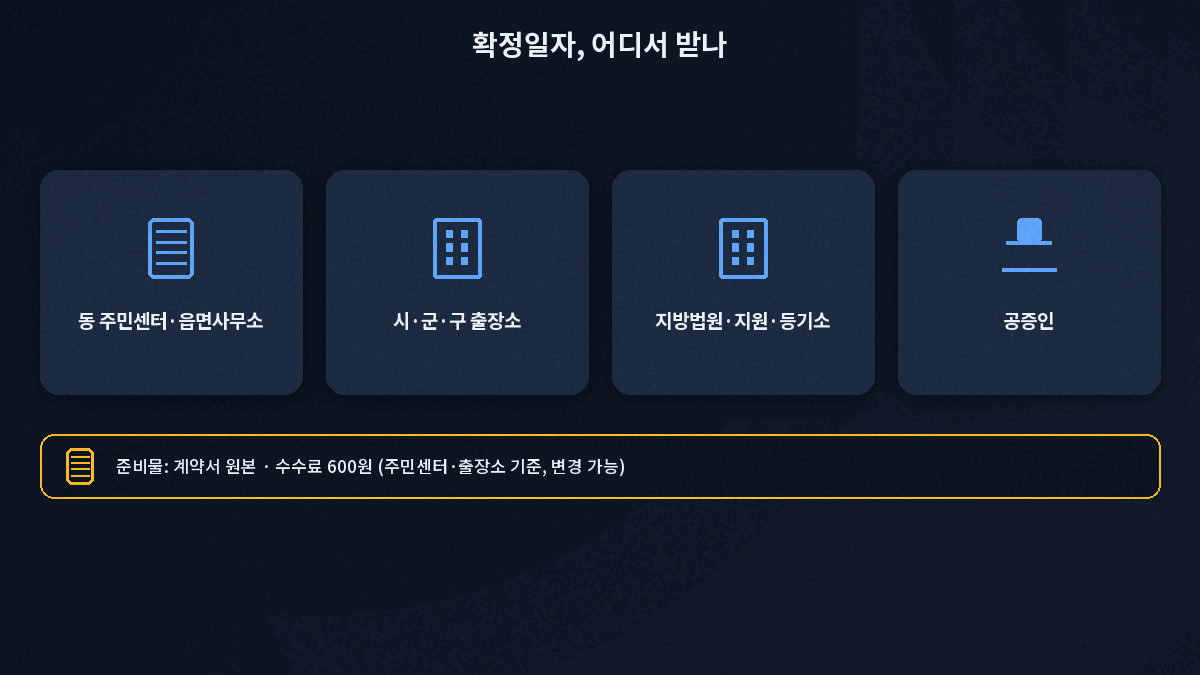 주민센터 등기소 시군구 출장소 공증인 네 기관과 준비물인 주택임대차계약서 원본