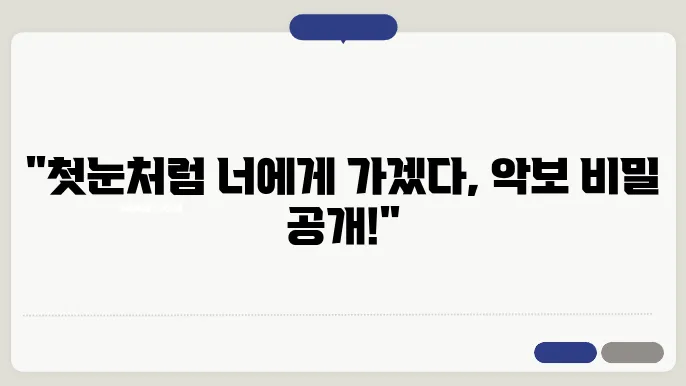 첫눈처럼 너에게 가겠다 악보