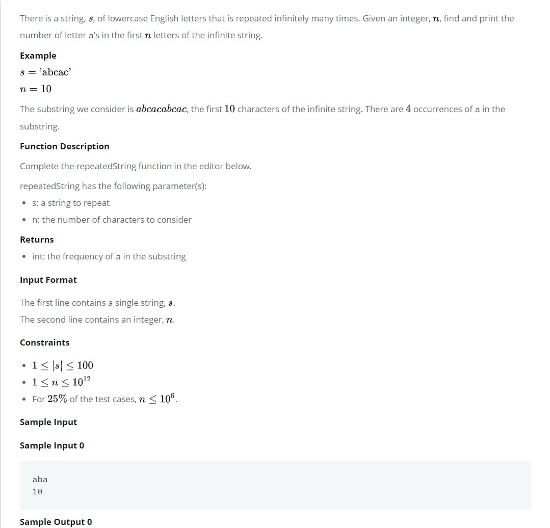 [HackerRank](c++) Repeated String
