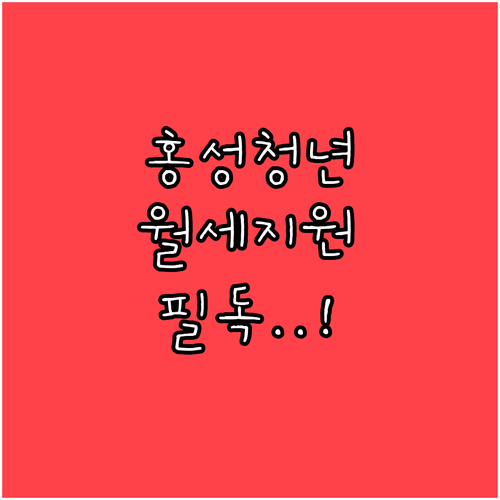 2026년 홍성군 청년 월세 지원 신..