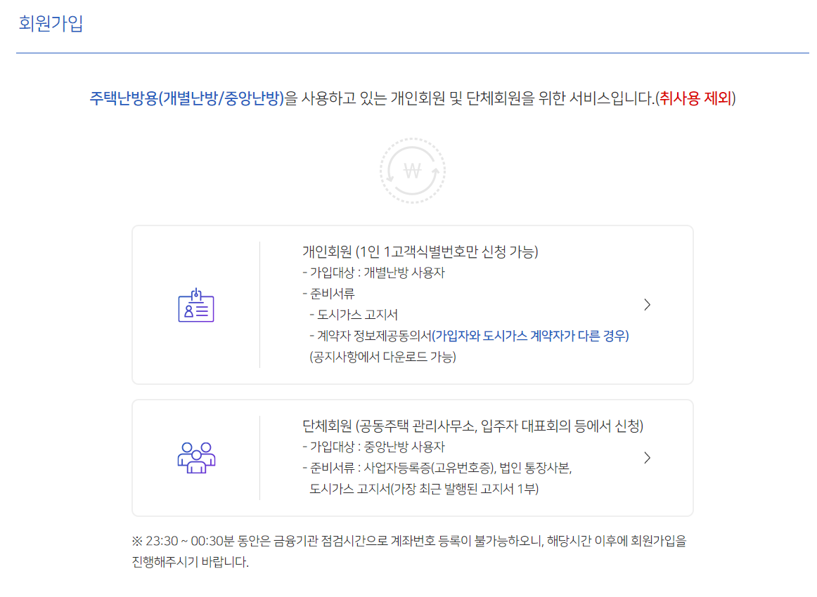 도시가스 환급