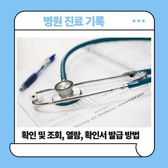 병원 진료 기록 확인 및 조회, 열람, 확인서 발급 방법