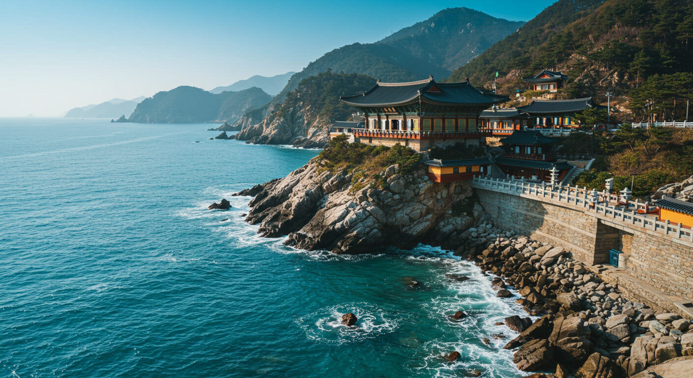 바닷가에서본 해동용궁사의 관경