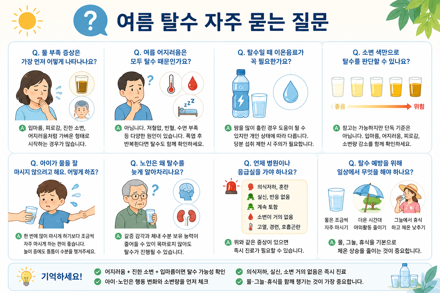 폭염 건강관리, 아이·노인이 특히 위험한 탈수 증상 정리