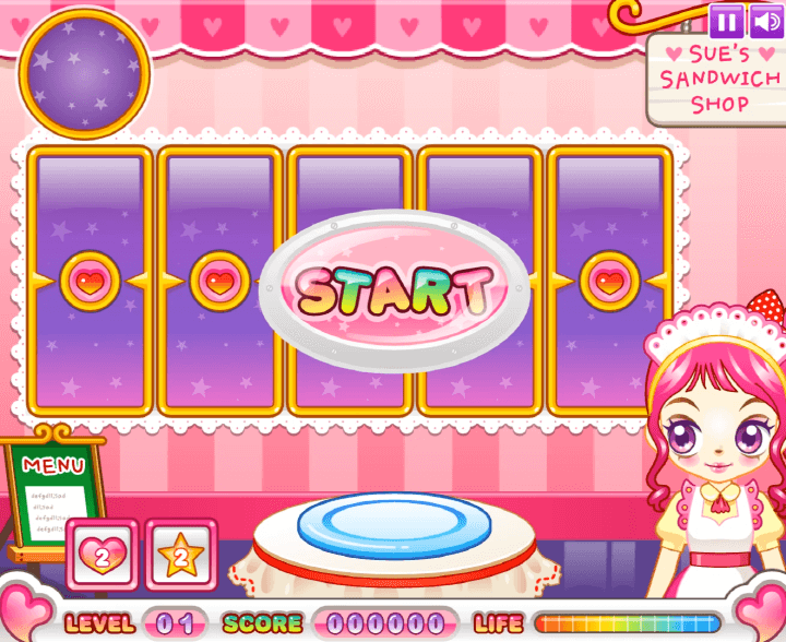슈의-샌드위치-가게-반응속도-테스트-플래시게임-시작-화면