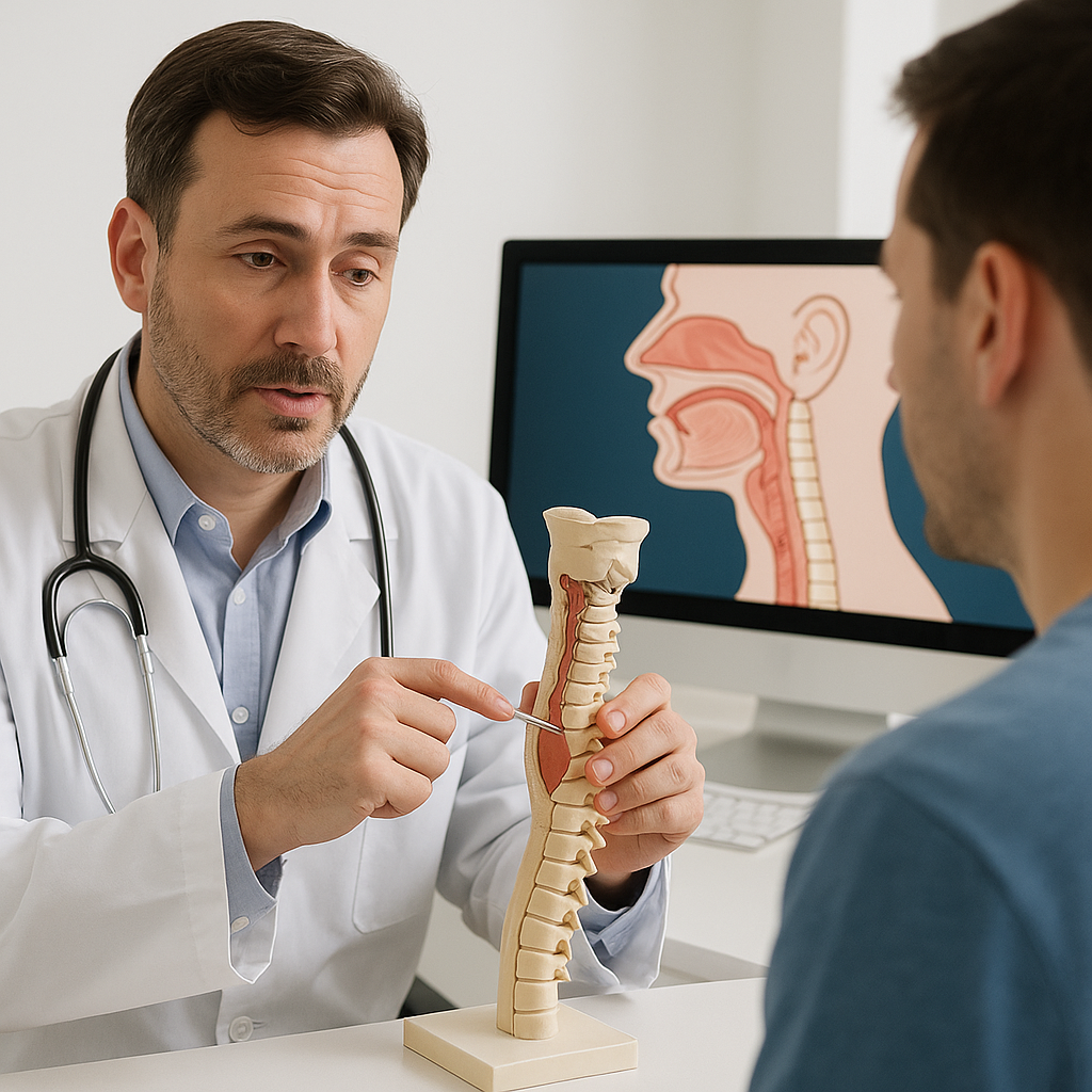 의사에게 진찰 받는 모습