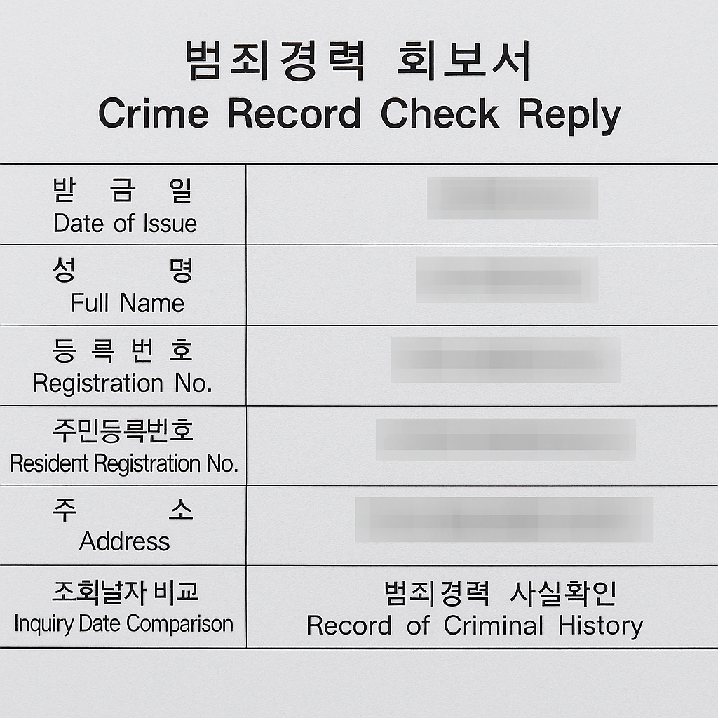 범죄경력 회보서 발급후기