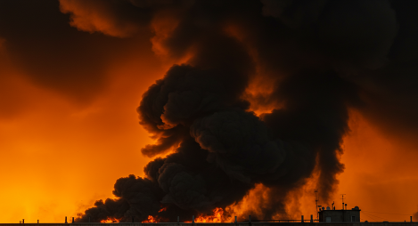 화재 속 검은연기