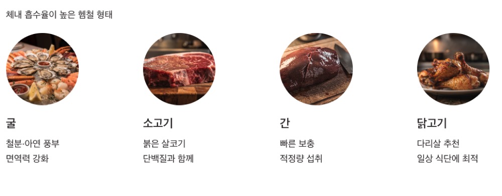 철분 많은 음식들