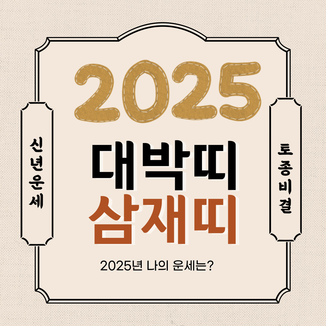2025년 을사년 대박띠와 삼재띠 신년운세 띠별 맞춤전략 삼재해소법