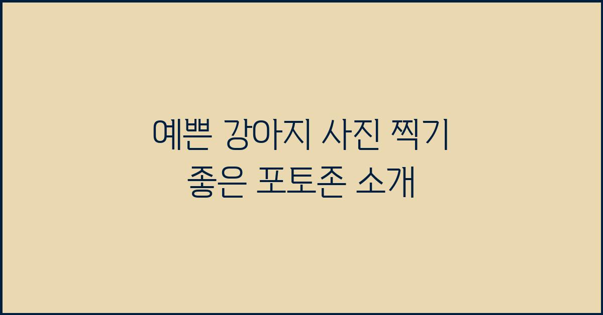 예쁜 강아지 사진