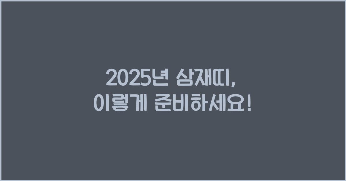2025년 삼재띠