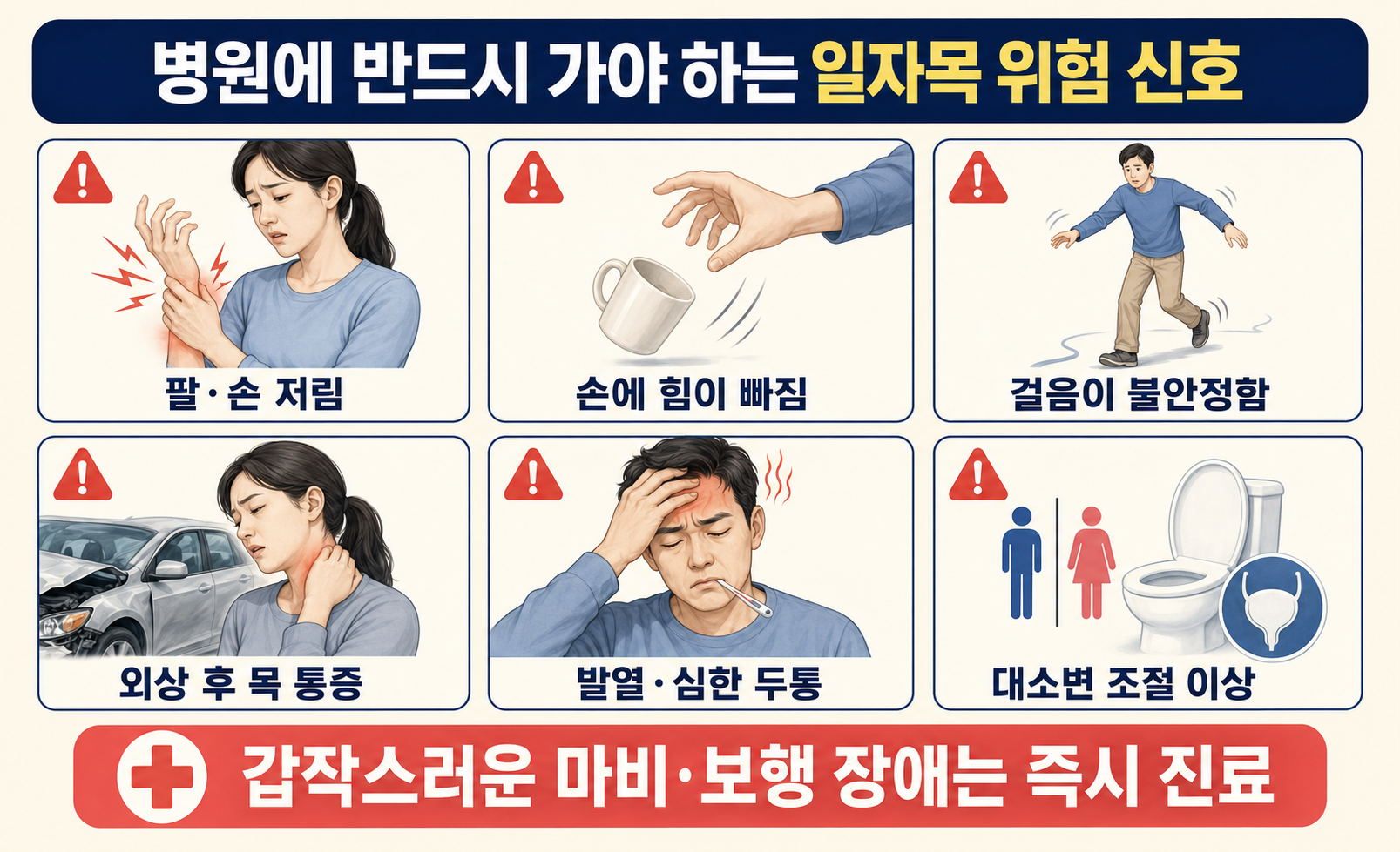 일자목 위험 신호와 병원 진료가 필요한 증상