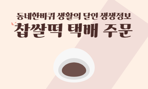 동네한바퀴 생활의 달인 생생정보 찹쌀떡 택배 주문