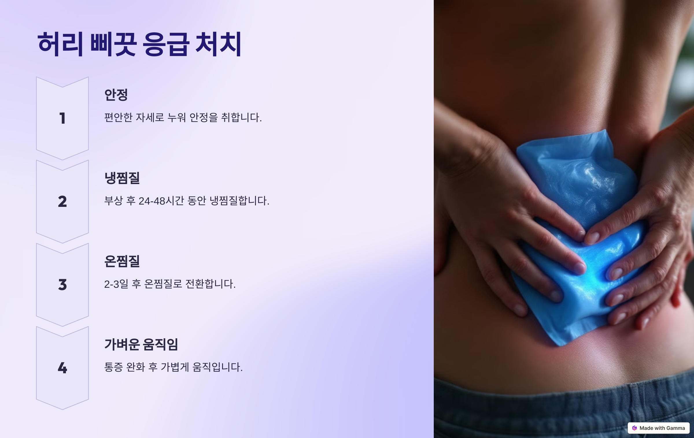 갑자기 '악!' 허리가 아플 때: 허리 삐끗 대처법과 예방 가이드