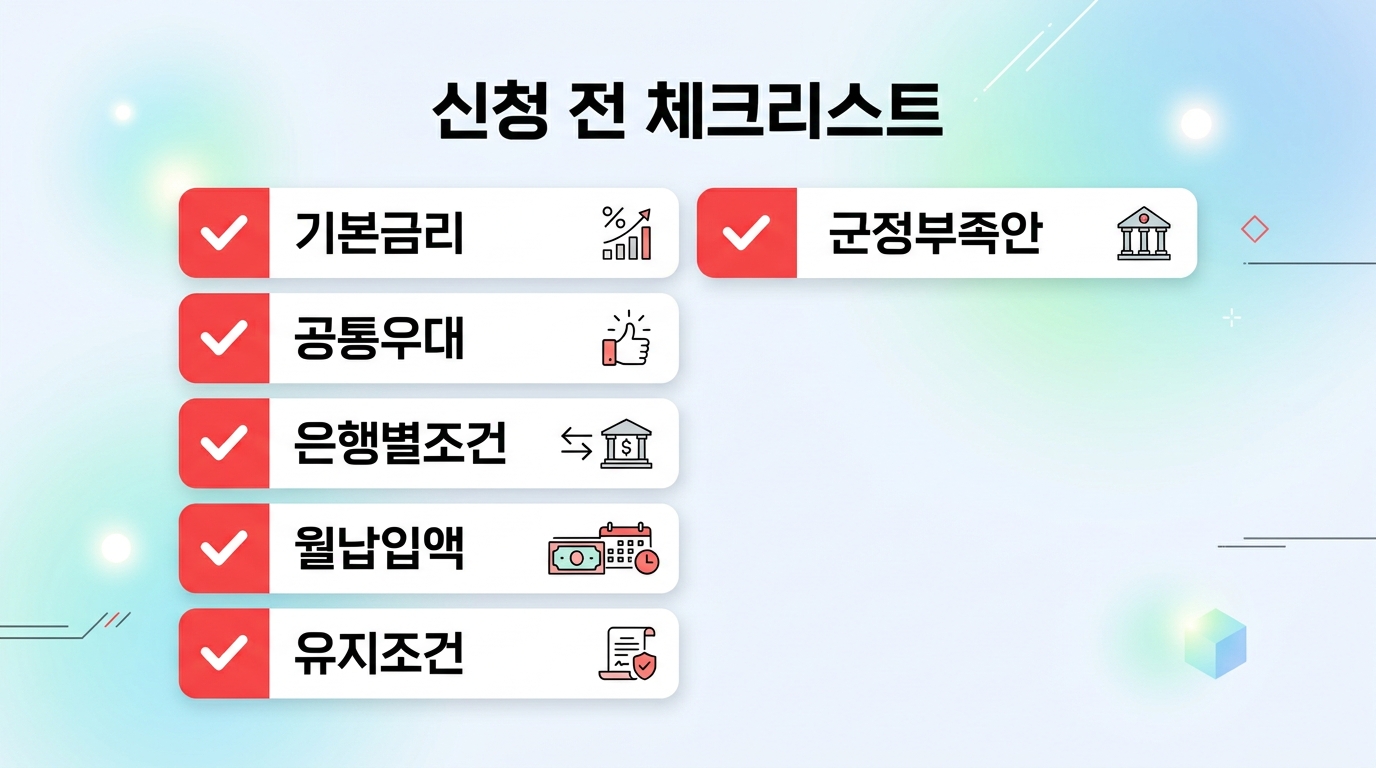 청년미래적금 신청 전 우대금리 체크리스트
