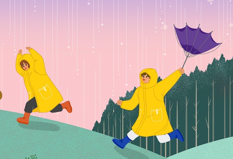 장마철 비오는 이미지