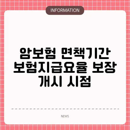 암보험 면책기간 보험지급요율 보장 개시 시점
