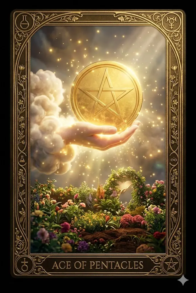 타로 에이스 펜타클 횡재수 복권 당첨 금전운 대박