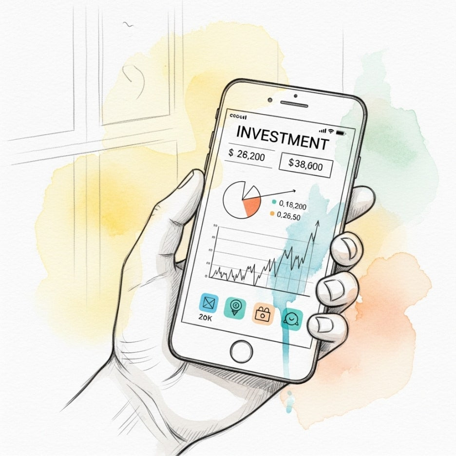 스마트폰으로 간편하게 투자를 시작하는 따뜻한 장면