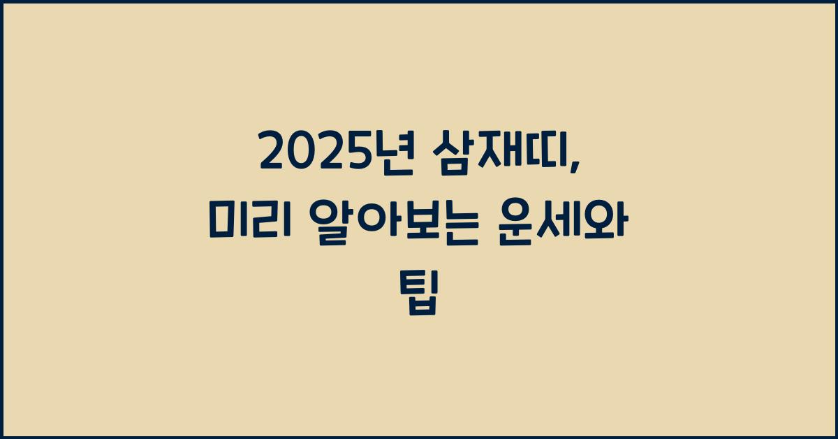 2025년 삼재띠