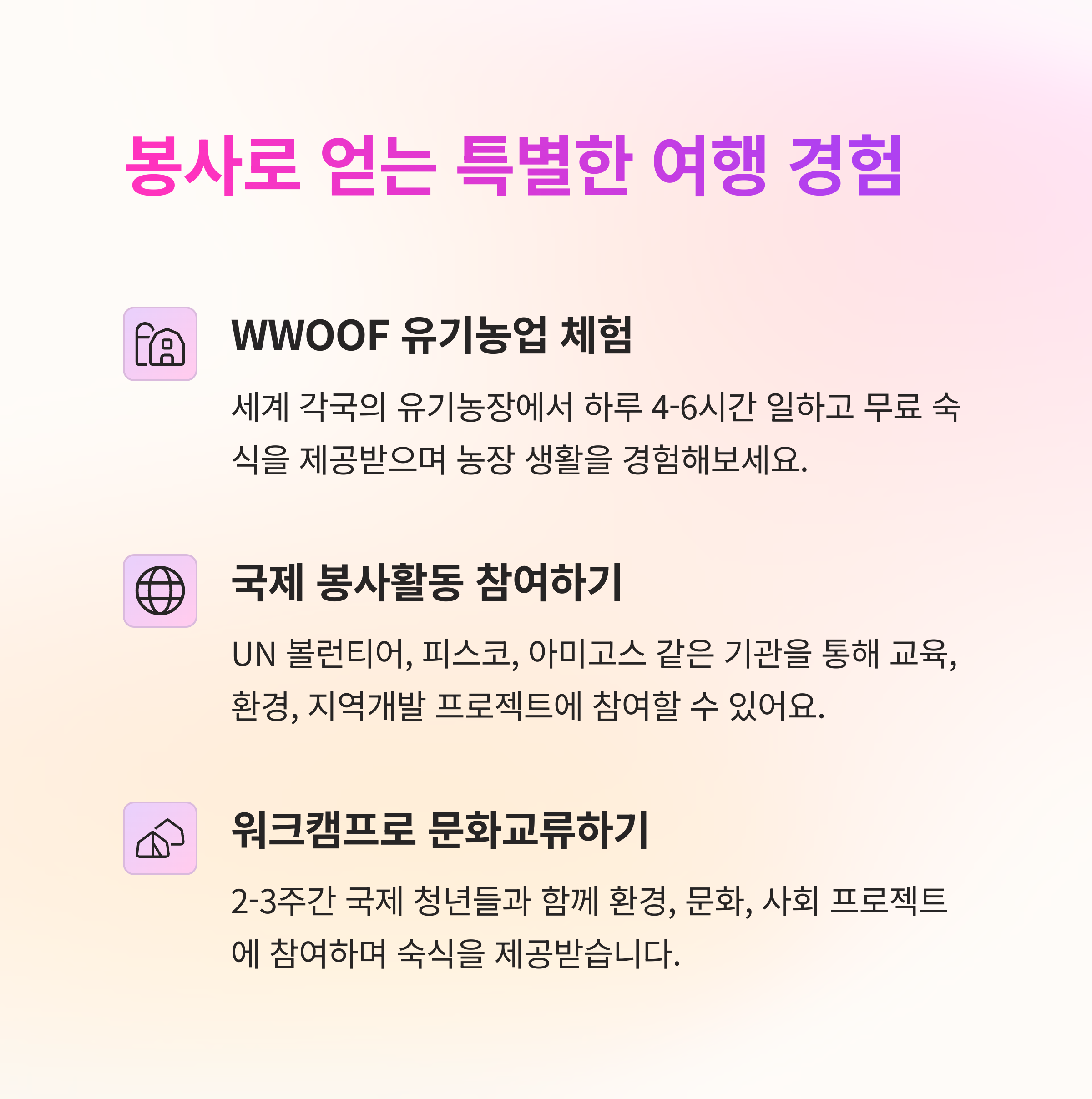 🌍 봉사활동하며 무료 여행하기