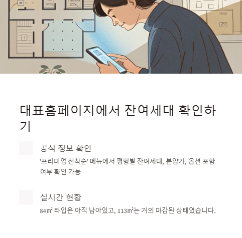 대표 홈페이지에서 잔여세대 확인하기