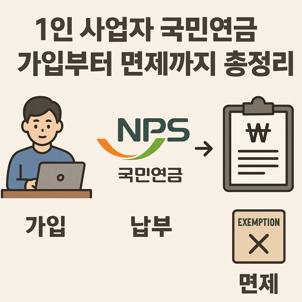 1인 사업자 국민연금 가입부터 면제까지 총정리