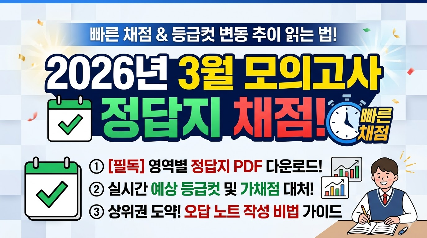 2026년 3월 모의고사 정답지 채점 후 등급컷 변동 및 오답 노트 작성법