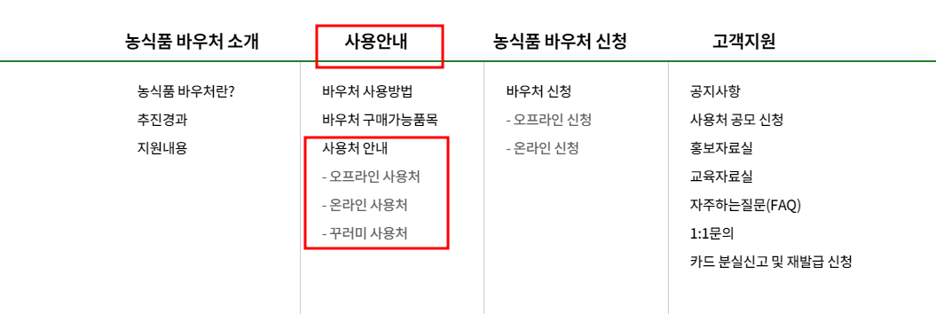 농식품 바우처 신청방법