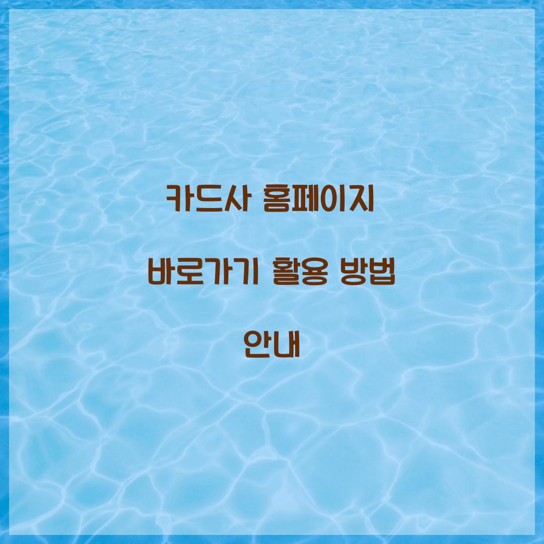 카드사 홈페이지 바로가기