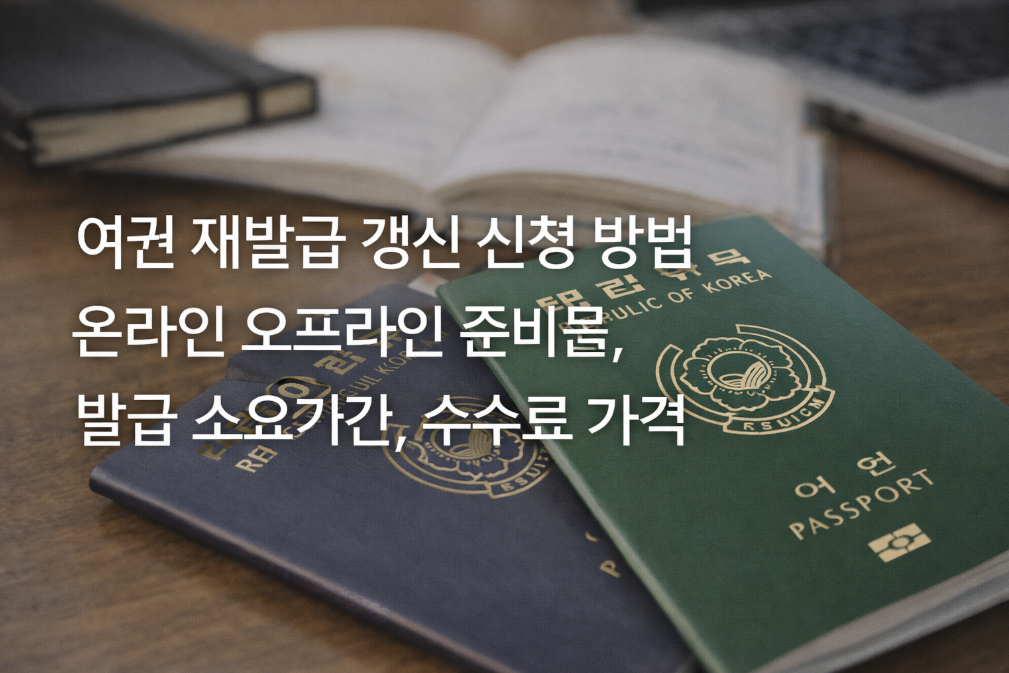 여권 재발급 3분 완벽 정리 - 온라인 신청부터 수수료까지