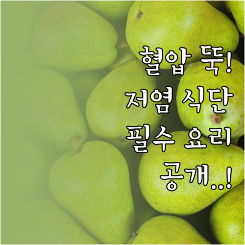 고혈압 관리 저염 식단표 구성과 나트..