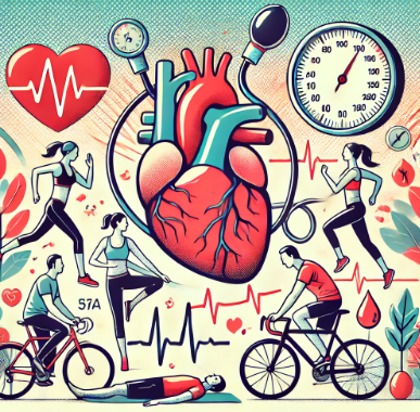 심장을 가운데 두고 운동하는 사람들의 그림