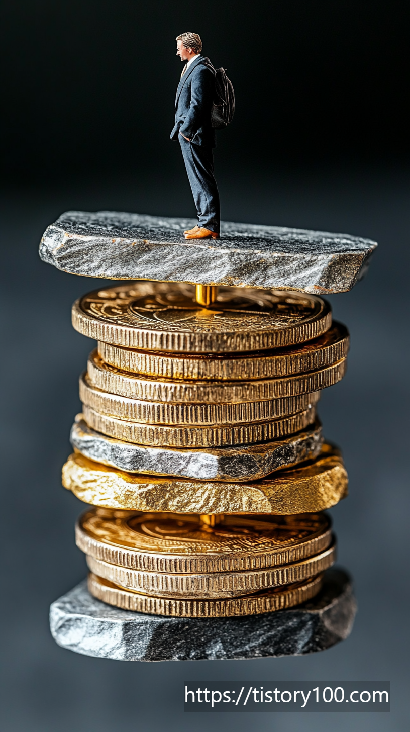 재정을 쌓아간다는 의미의 이미지