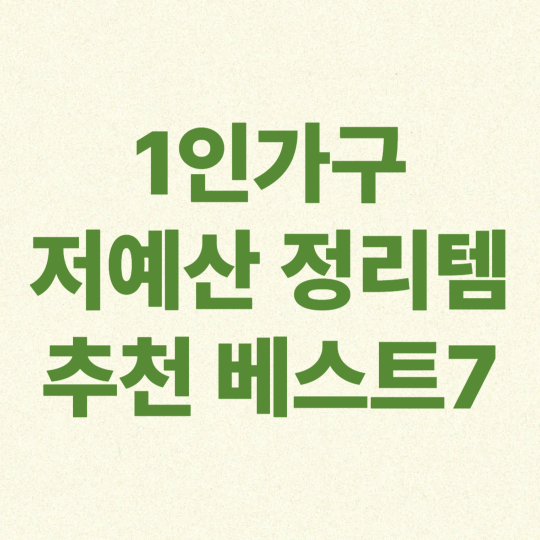 1인가구를 위한 저예산 정리템 추천 BEST 7 – 다이소보다 실속 있다!