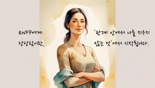 ENFP에게 당당함이란 ‘관계 안에서 나를 지우지 않는 것’에서 시작됩니다에 관한 그림입니다