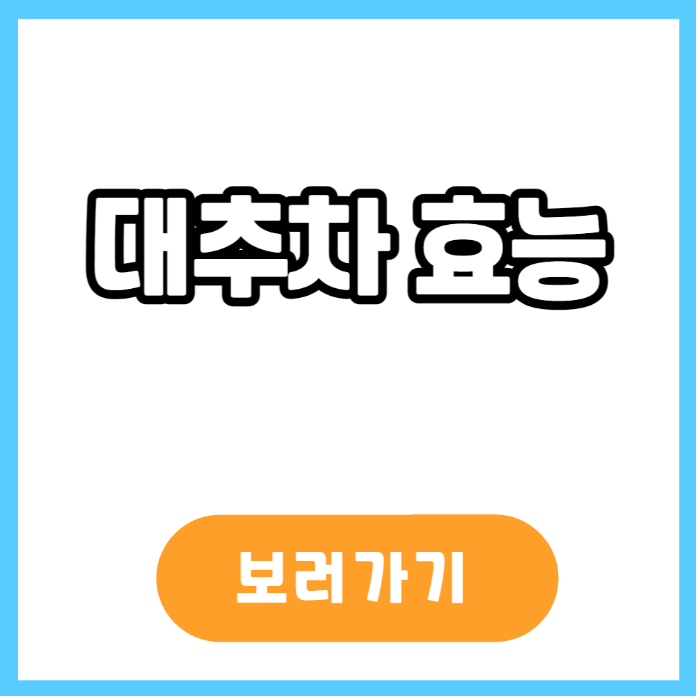 대추차 효능