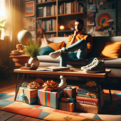 꿈의 요소를 담은 신발과 함께 장식된 아름다운 장면을 보여주는 이미지입니다.